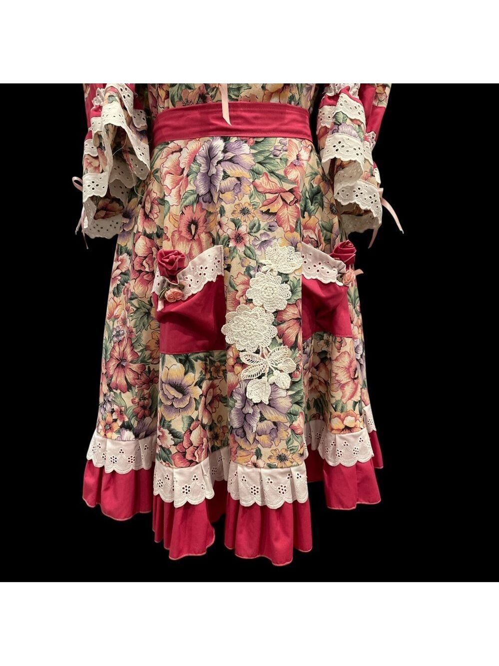 Floral Prairie 2 Piece Set M Cottagecore Romantic Fairycore Vintage Style - Picture 5 of 11
